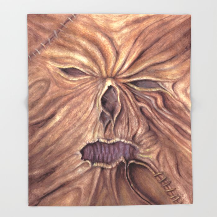 Necronomicon - Ash vs Evil Dead | Throw Blanket (print from watercolor painting)