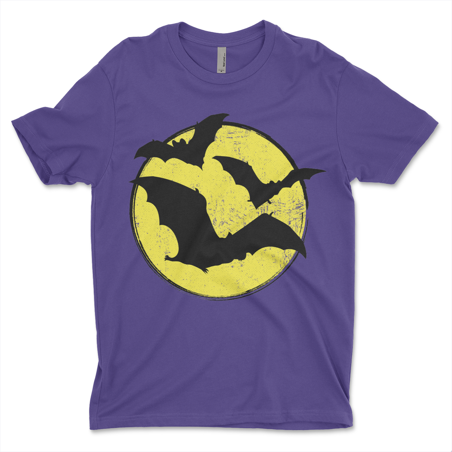 Vintage Halloween Moon and Bats (Purple)