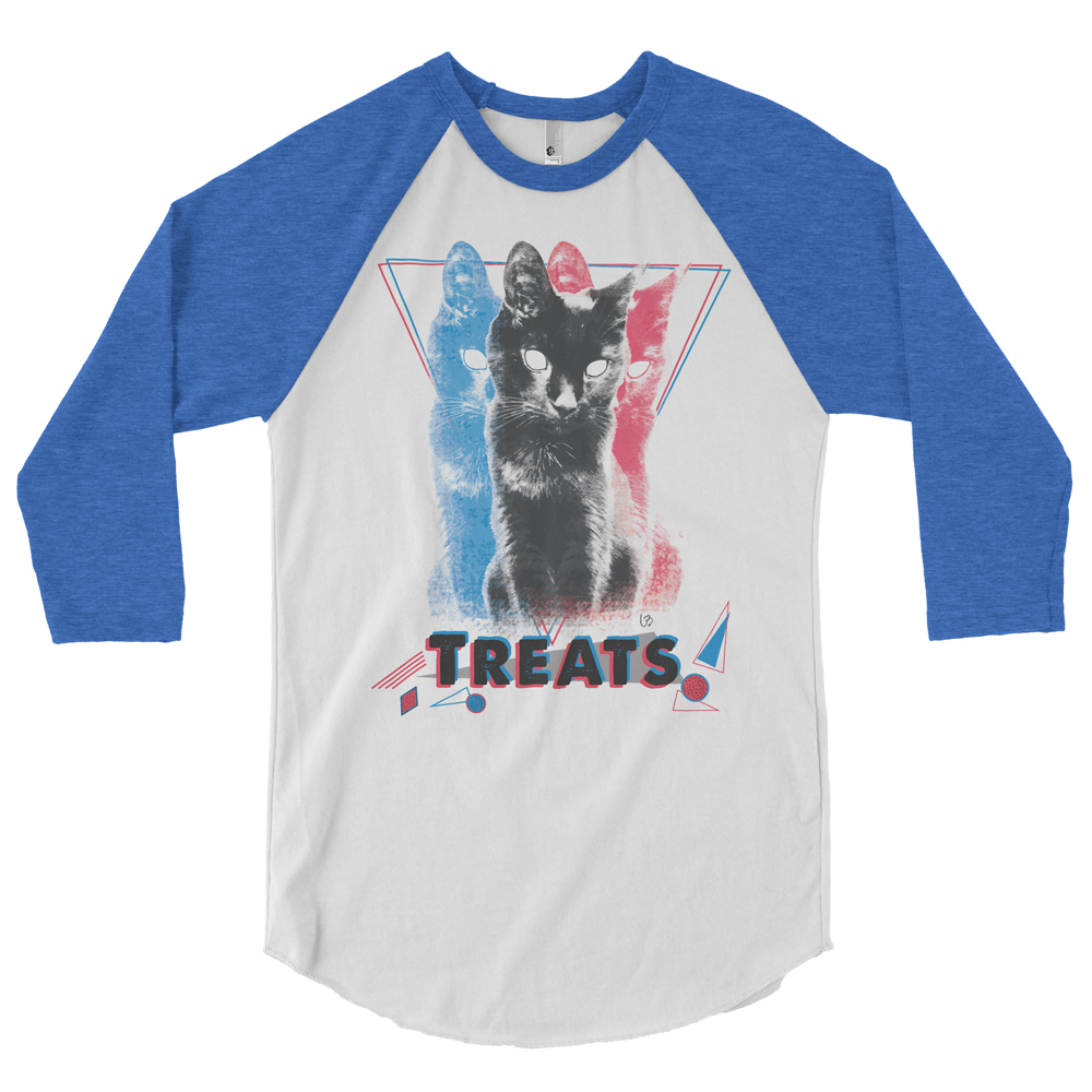 Treatmaster Cat Baseball Tee (Heather Lake Blue)