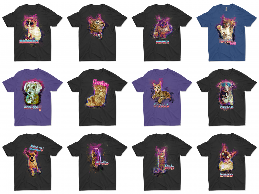 Space Cat/Dog Painting - CUSTOM PET PHOTO SHIRT | Unisex T-Shirt - Image 12