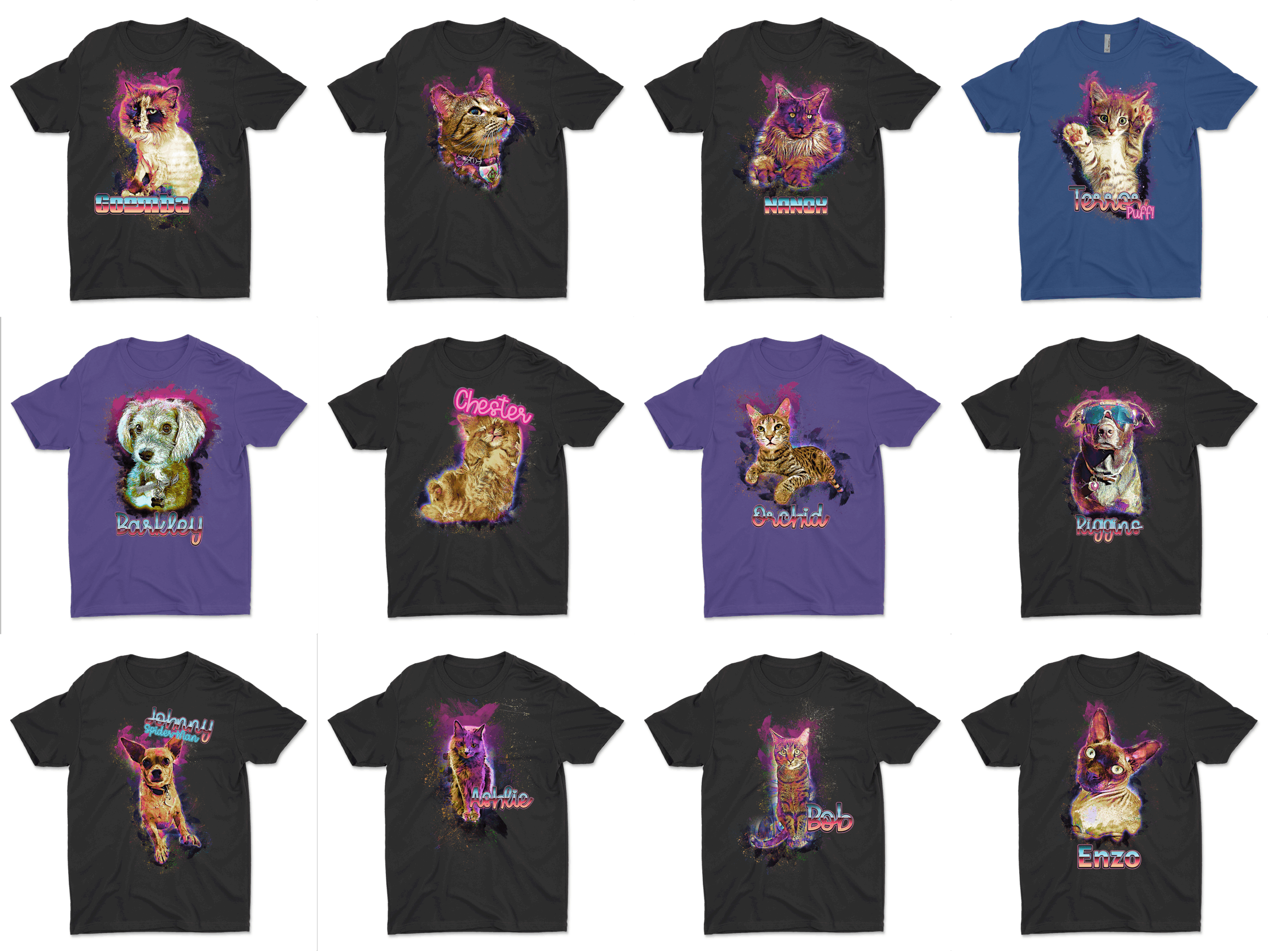 Space Cat/Dog Painting - CUSTOM PET PHOTO SHIRT | Unisex T-Shirt - Image 12
