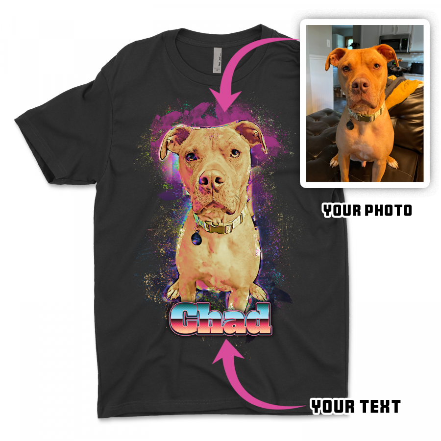 Space Cat/Dog Painting - CUSTOM PET PHOTO SHIRT | Unisex T-Shirt - Image 9