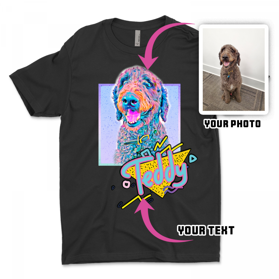 90s Retro Pastels Painting - CUSTOM PET PHOTO SHIRT | Unisex T-Shirt - Image 3